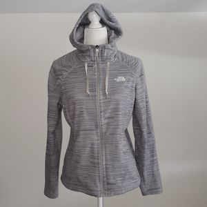 Northface Grey Stripe Zip Hoodie Sweater